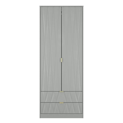 Las Vegas F Tall Wardrobe Grey 2 Doors 2 Drawers 77cm