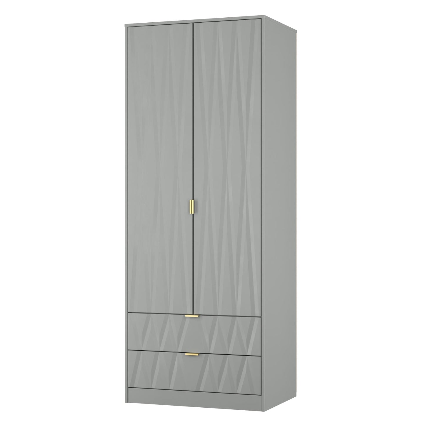 Las Vegas F Tall Wardrobe Grey 2 Doors 2 Drawers 77cm