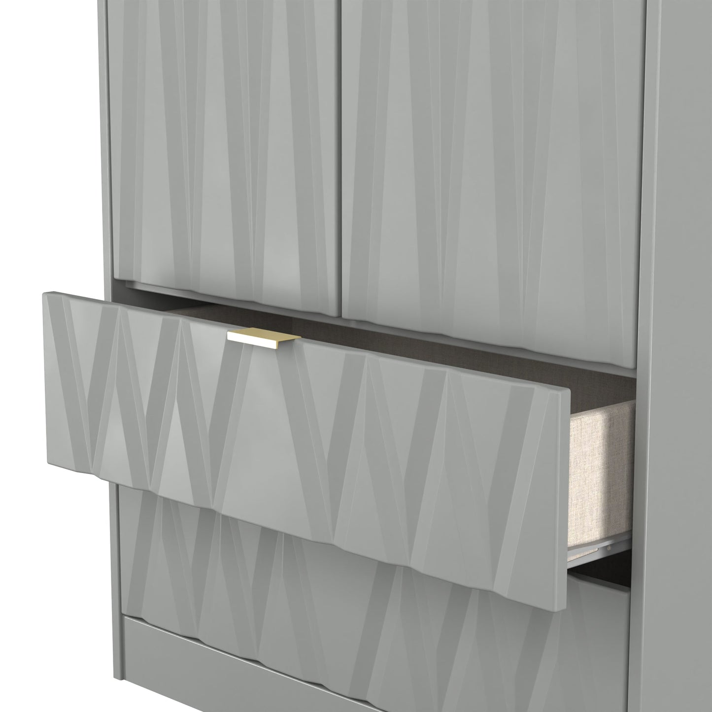 Las Vegas F Tall Wardrobe Grey 2 Doors 2 Drawers 77cm