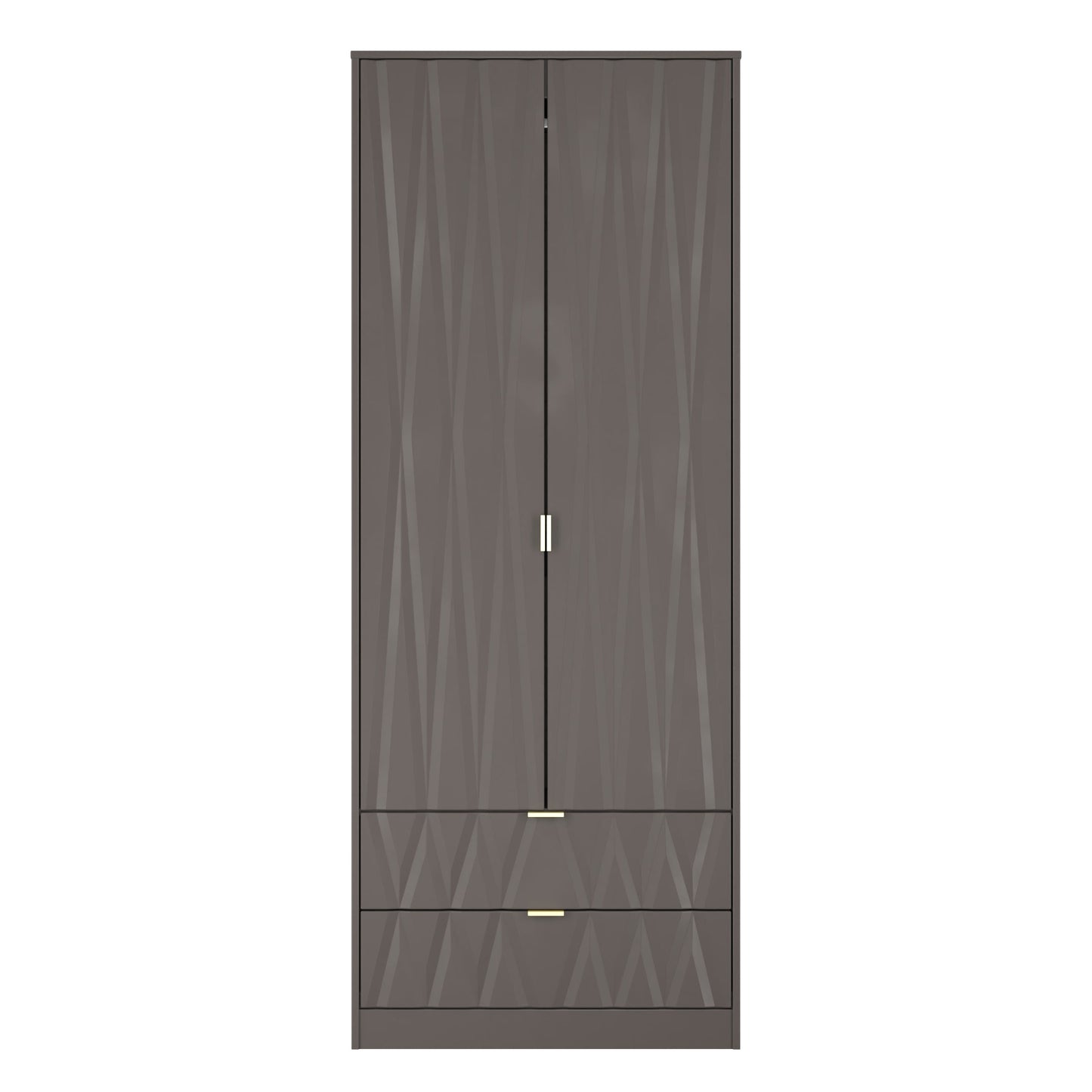 Las Vegas F Tall Wardrobe Dark Grey 2 Doors 2 Drawers 198cm