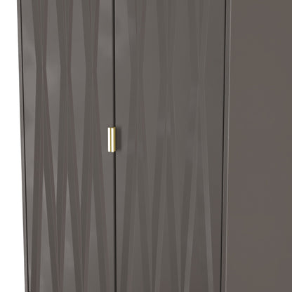 Las Vegas F Tall Wardrobe Dark Grey 2 Doors 2 Drawers 198cm