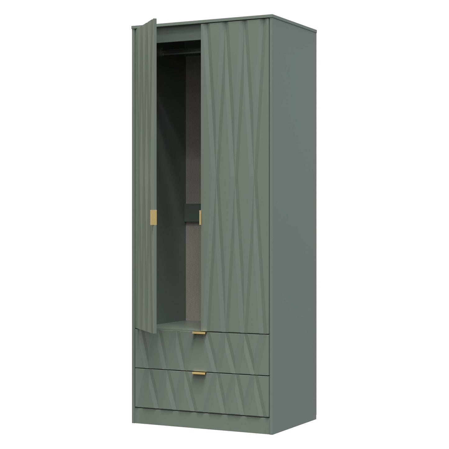 Las Vegas F Tall Wardrobe Not Applicable 2 Doors 2 Drawers 198cm