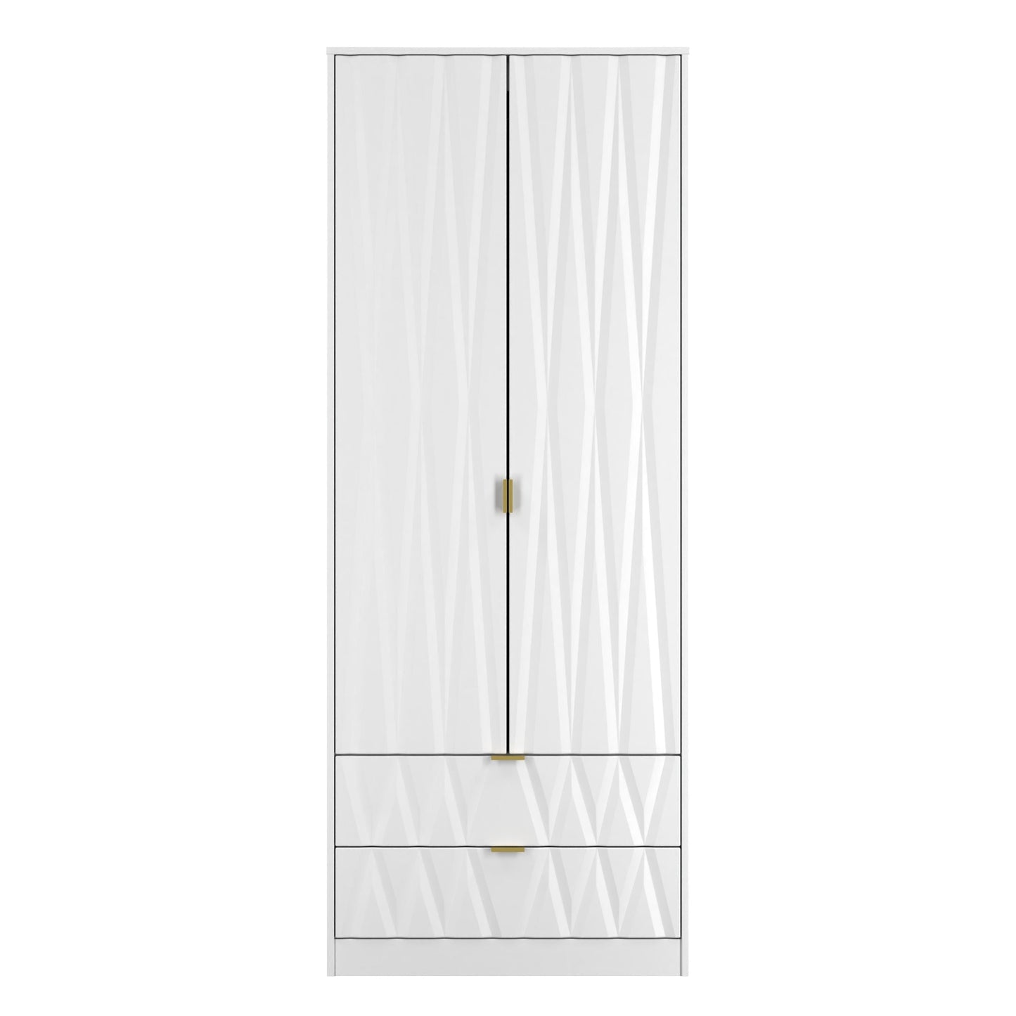 Las Vegas F Tall Wardrobe White 2 Doors 2 Drawers 198cm