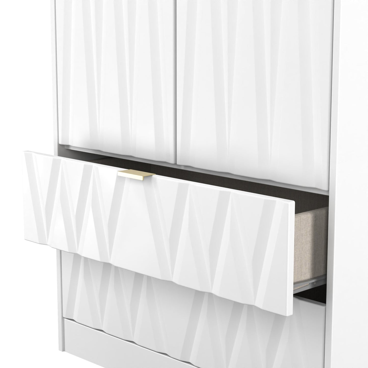 Las Vegas F Tall Wardrobe White 2 Doors 2 Drawers 198cm