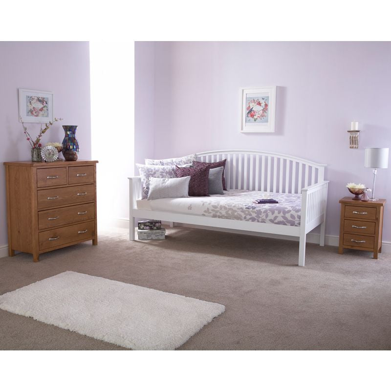 Madrid Single Bed White 3 x 7ft