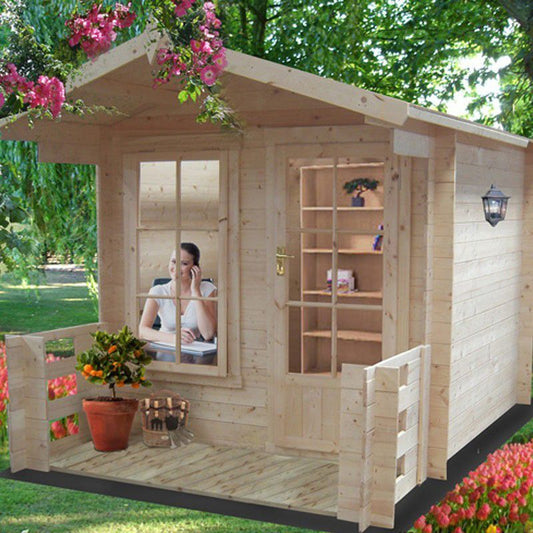 Shire Shire Maulden 8' 9" x 11' 10" Apex Log Cabin - Premium 19mm Cladding Log Clad