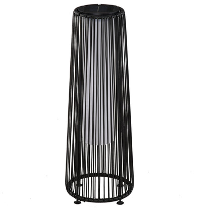 Patio Garden Solar Powered Lights Woven Resin Wicker Lantern Auto On/Off Primary Image