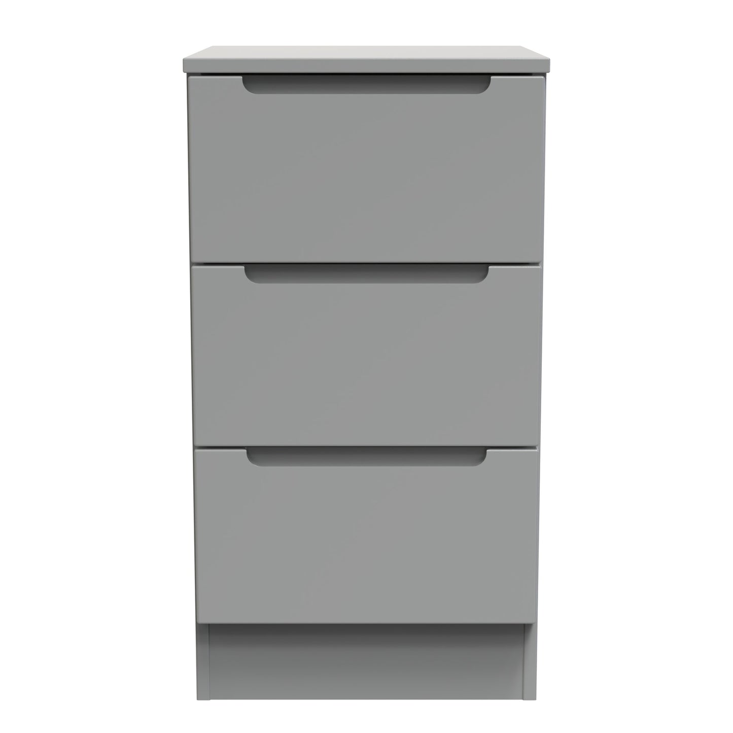 Milan Bedside Table Grey 3 Drawers 70cm