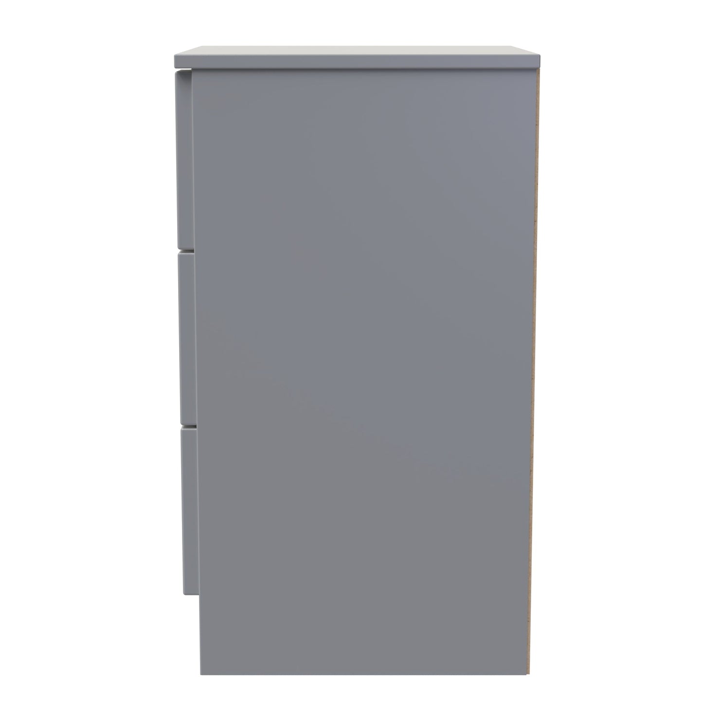 Milan Bedside Table Grey 3 Drawers 70cm