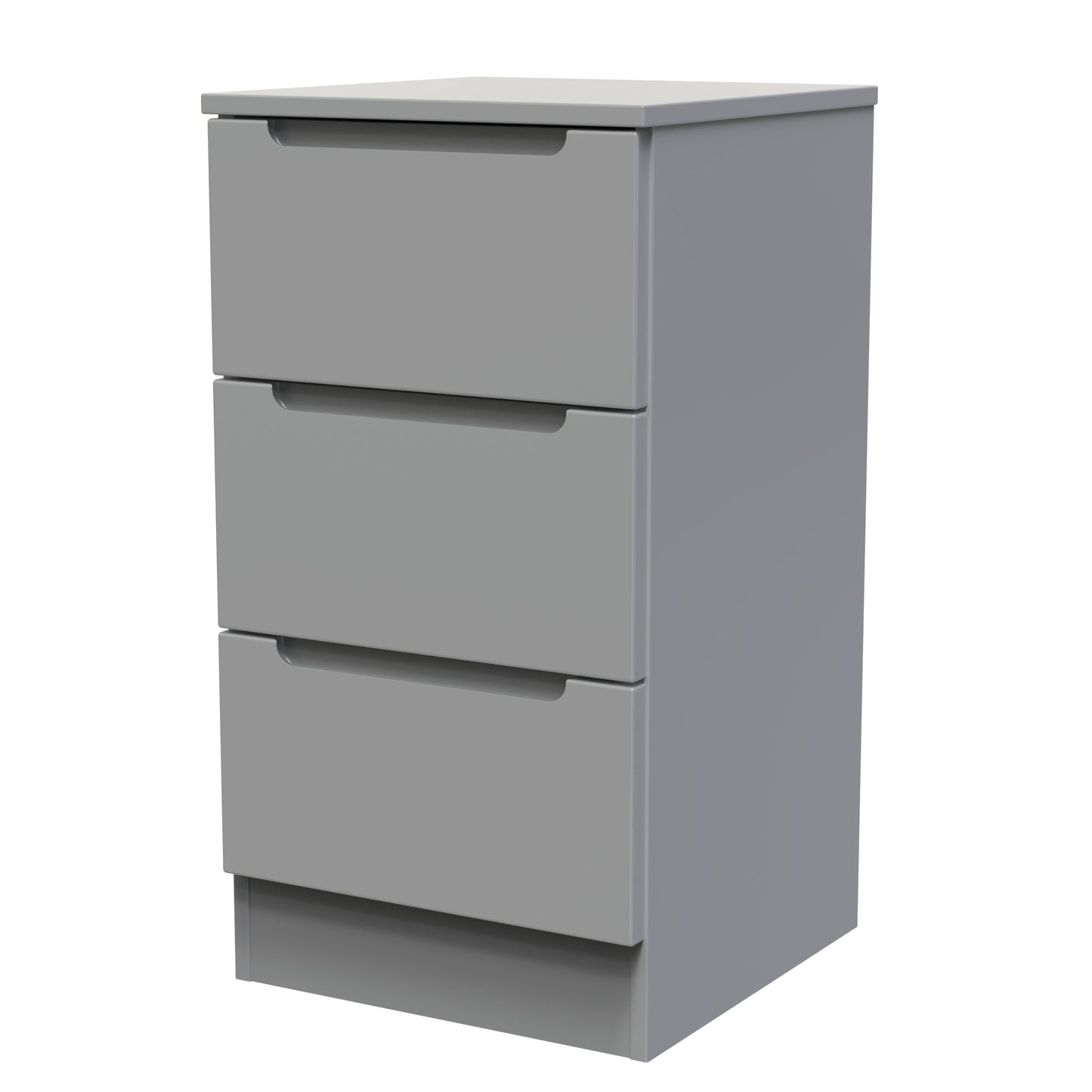 Milan Bedside Table Grey 3 Drawers 70cm