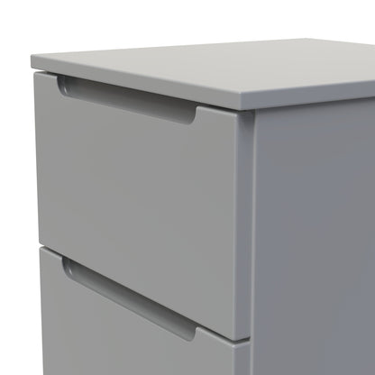 Milan Bedside Table Grey 3 Drawers 70cm