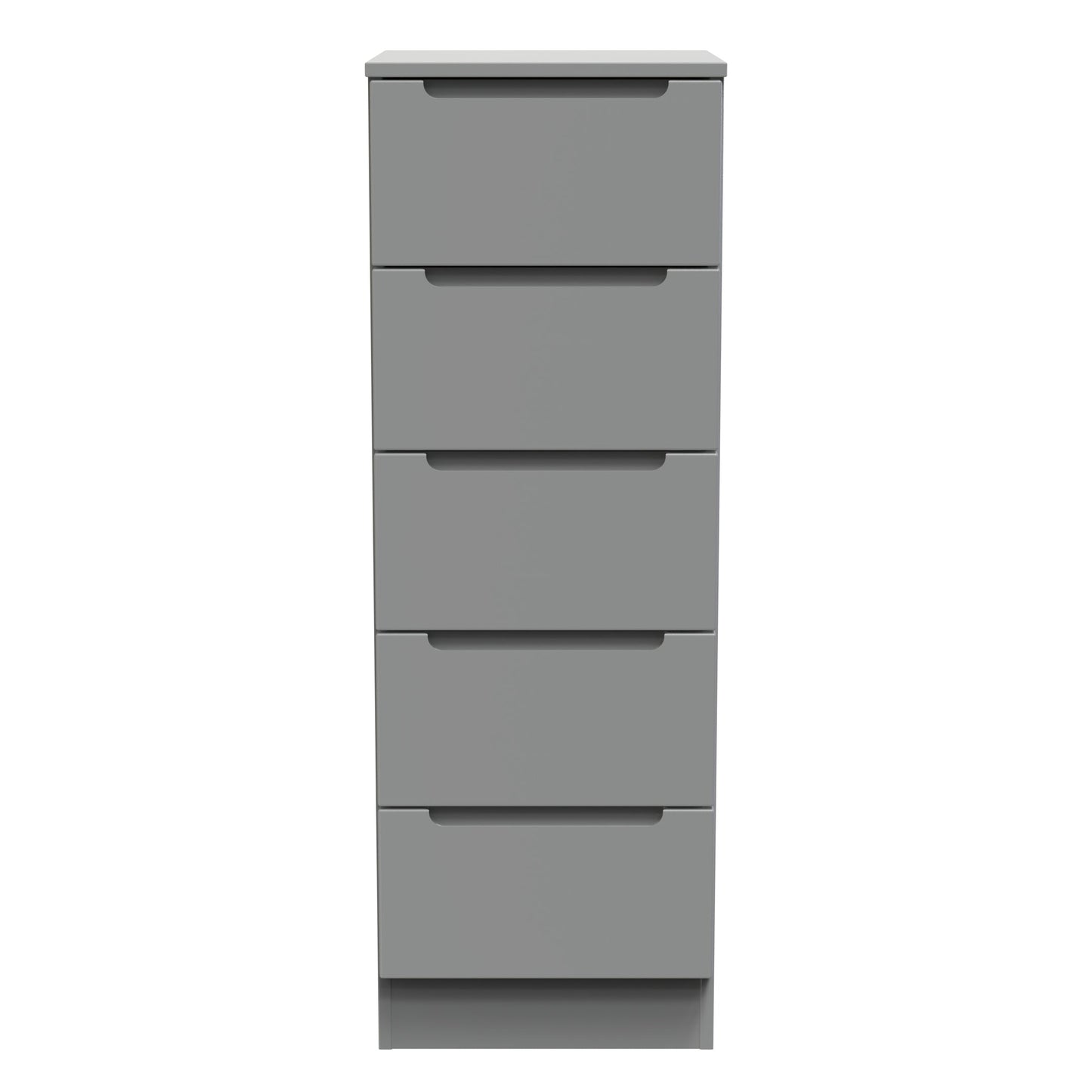Milan Bedside Table Grey 5 Drawers 108cm