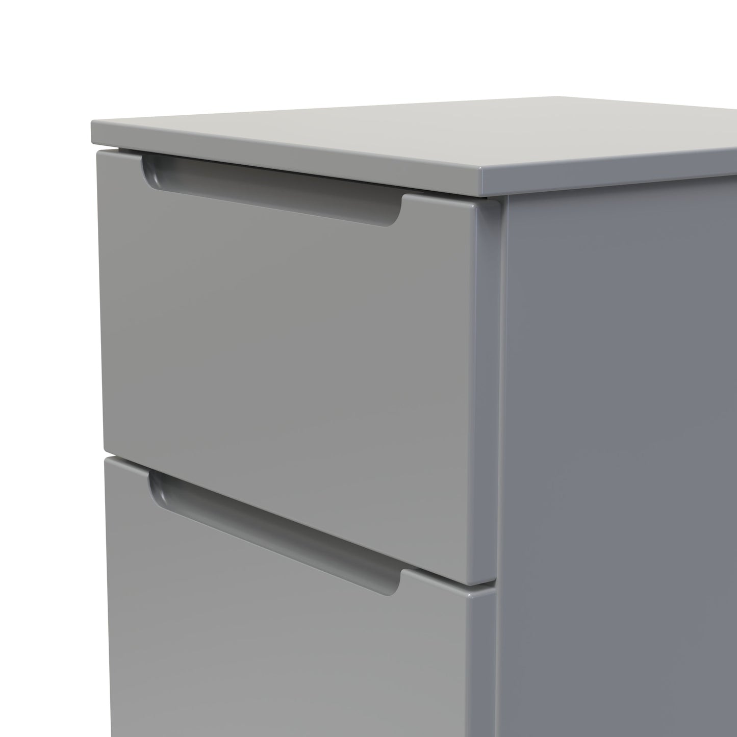 Milan Bedside Table Grey 5 Drawers 108cm