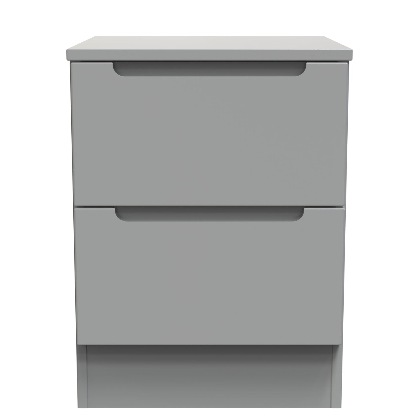 Milan Bedside Table Grey 2 Drawers 51cm
