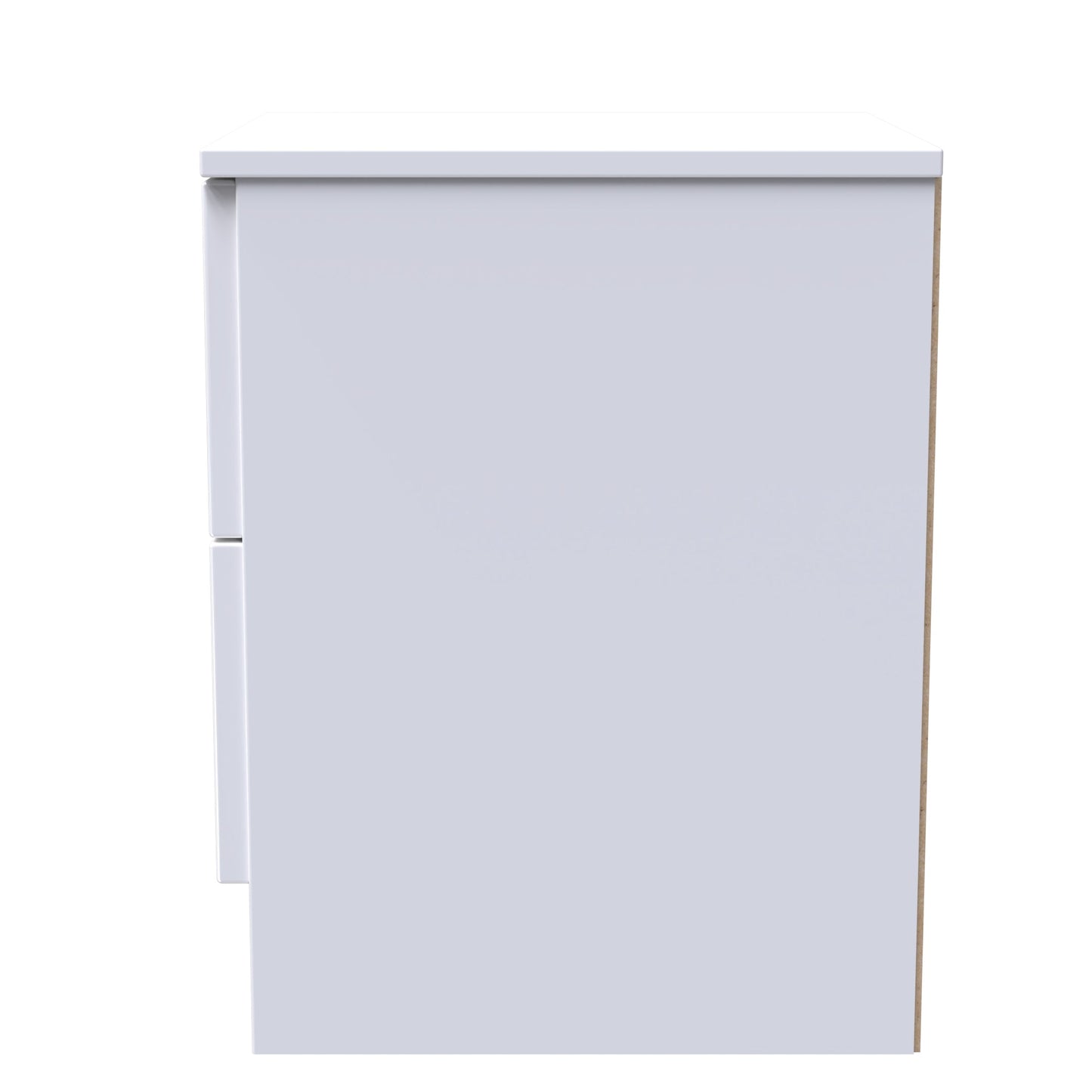 Milan Bedside Table White 2 Drawers 51cm