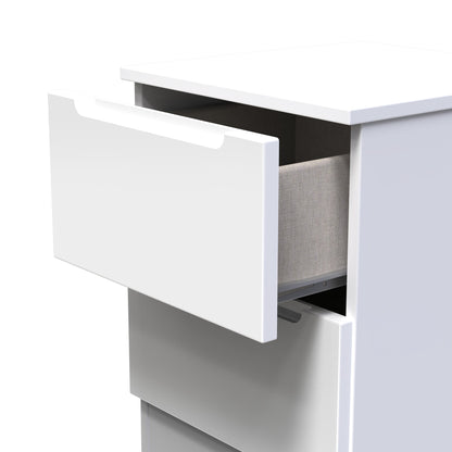 Milan Bedside Table White 2 Drawers 51cm