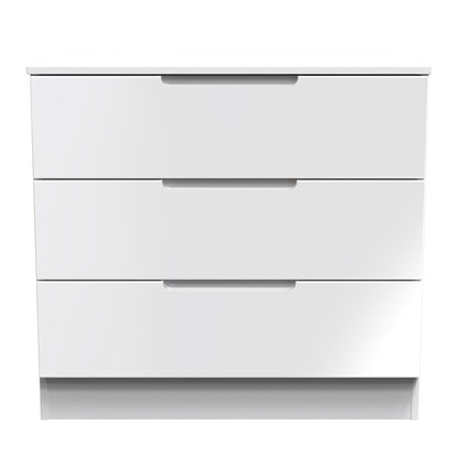 Milan Chest of Drawers White 3 Drawers 74cm