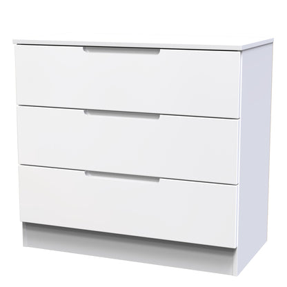 Milan Chest of Drawers White 3 Drawers 74cm