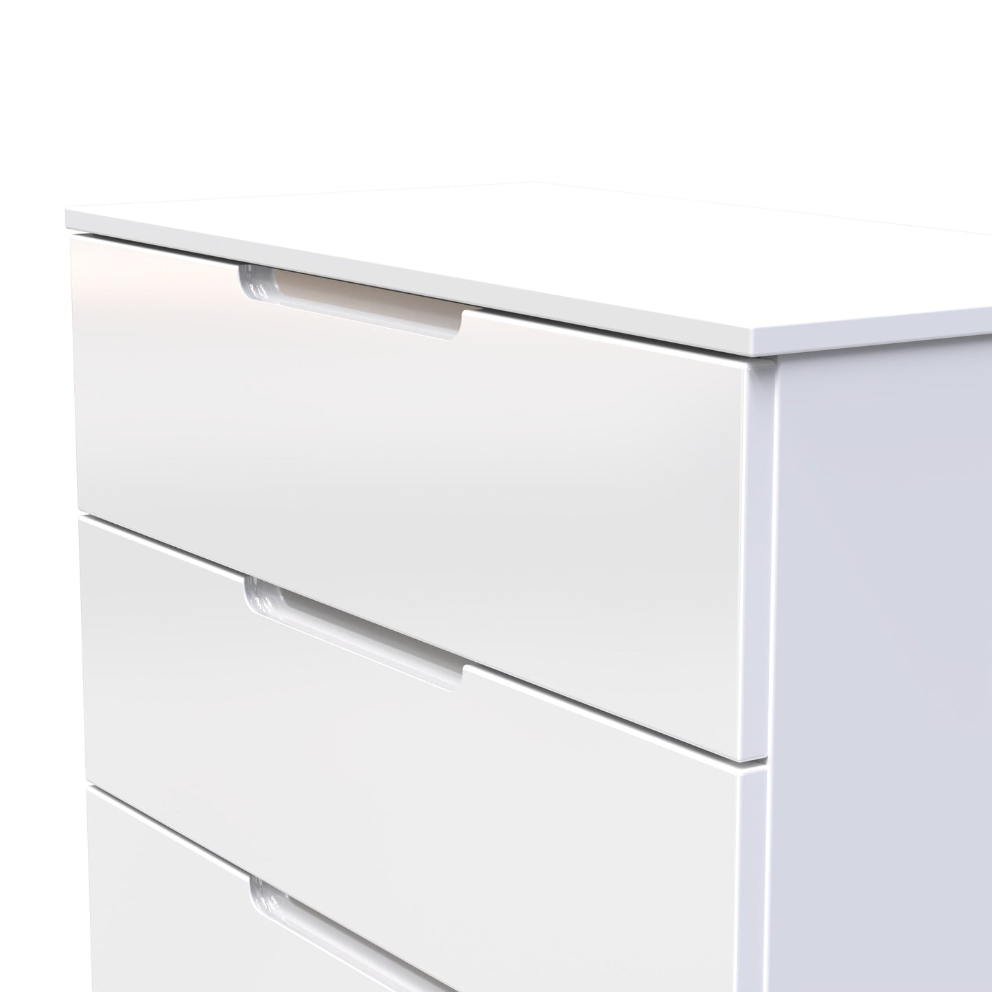 Milan Chest of Drawers White 3 Drawers 74cm
