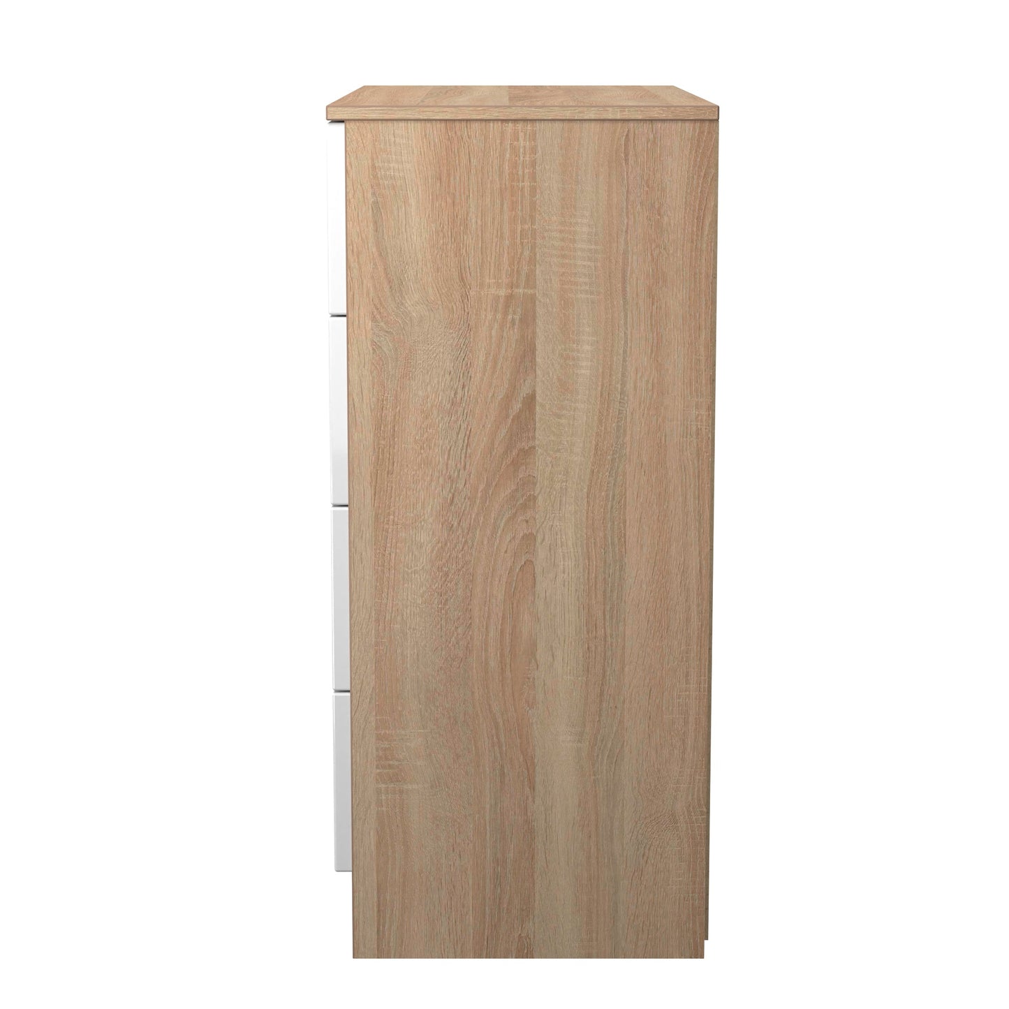 Milan Chest of Drawers White & Oak 4 Drawers 89cm