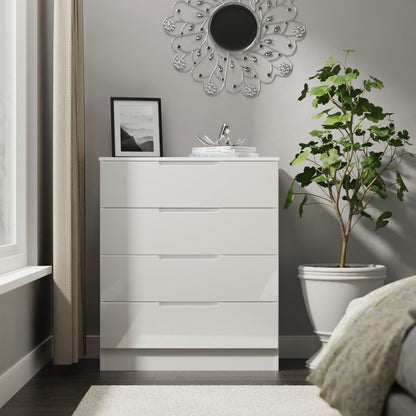 Milan Chest of Drawers White 4 Drawers 89cm