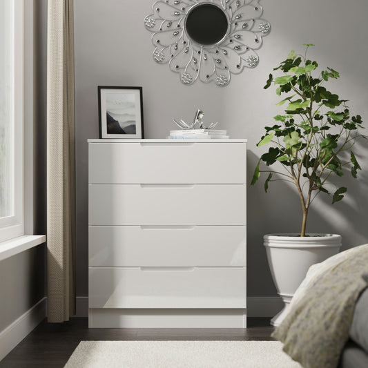 Milan Chest of Drawers White 4 Drawers 89cm