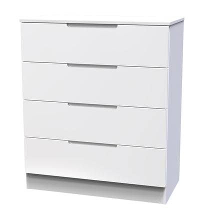 Milan Chest of Drawers White 4 Drawers 89cm