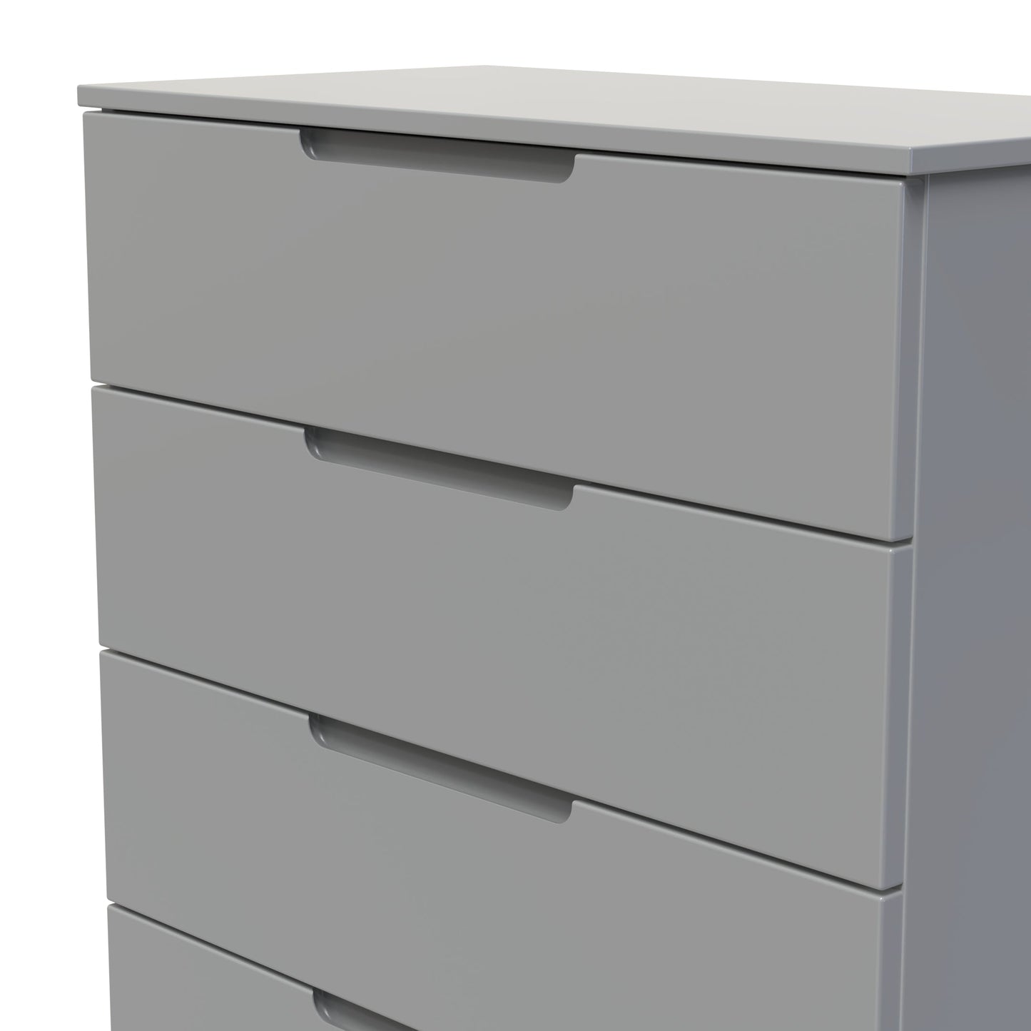 Milan Tall Chest of Drawers Grey 5 Drawers 108cm
