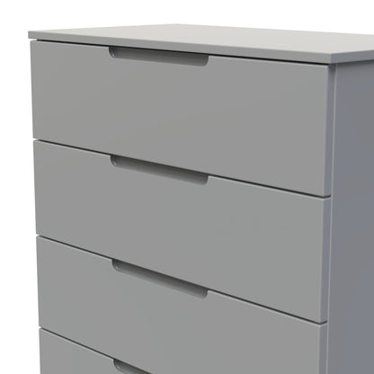 Milan Tall Chest of Drawers Grey 5 Drawers 108cm
