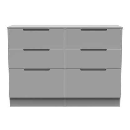 Milan Large Chest of Drawers Grey 6 Drawers 110cm