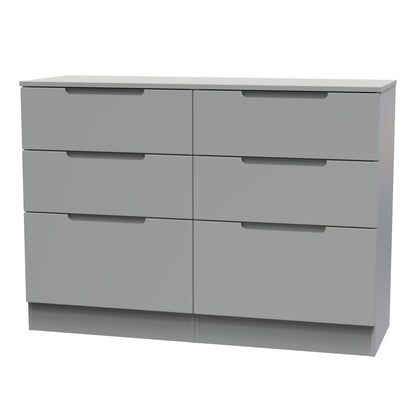 Milan Large Chest of Drawers Grey 6 Drawers 110cm