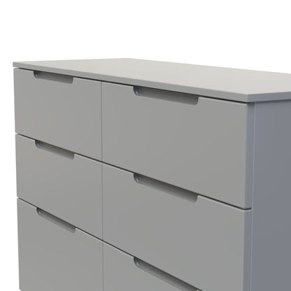 Milan Large Chest of Drawers Grey 6 Drawers 110cm
