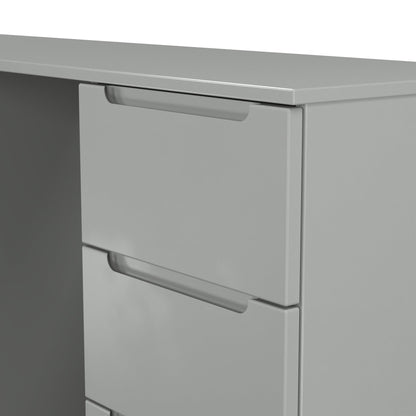 Milan Desk Grey 6 Drawers 125cm
