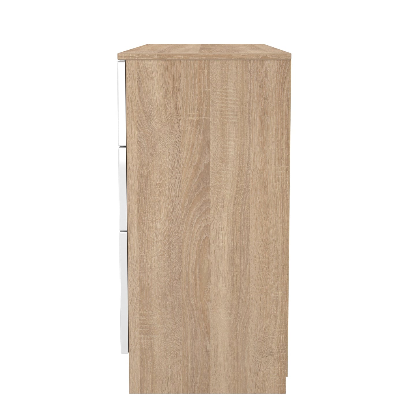 Milan Desk White & Oak 6 Drawers 125cm