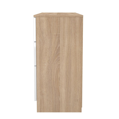 Milan Desk White & Oak 6 Drawers 125cm