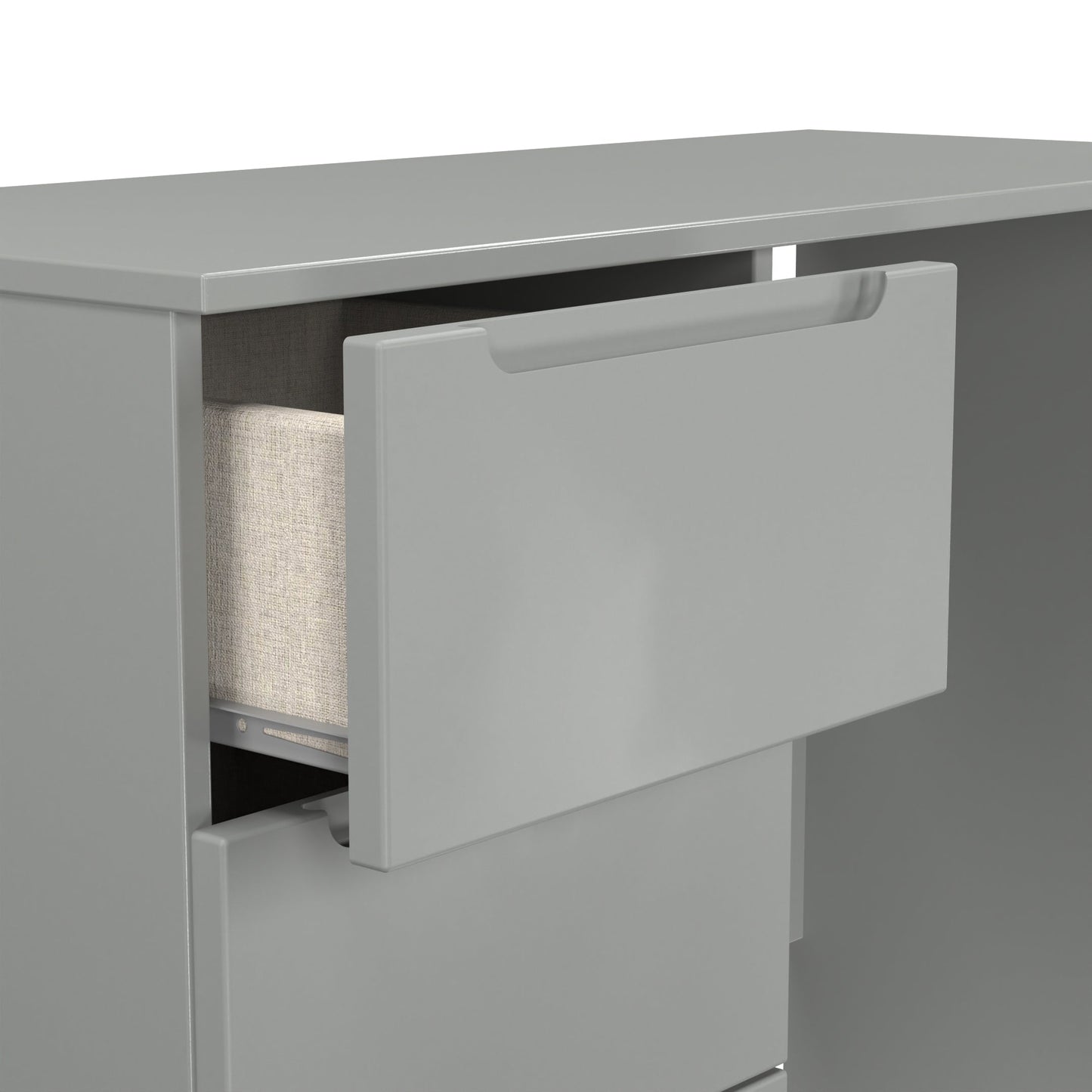 Milan Desk Grey 3 Drawers 90cm