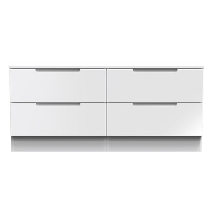 Milan Large Chest of Drawers White 4 Drawers 110cm