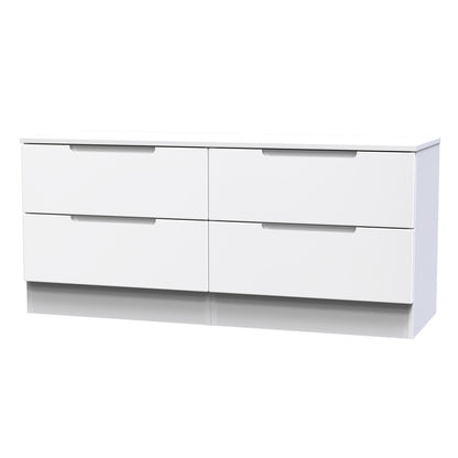 Milan Large Chest of Drawers White 4 Drawers 110cm