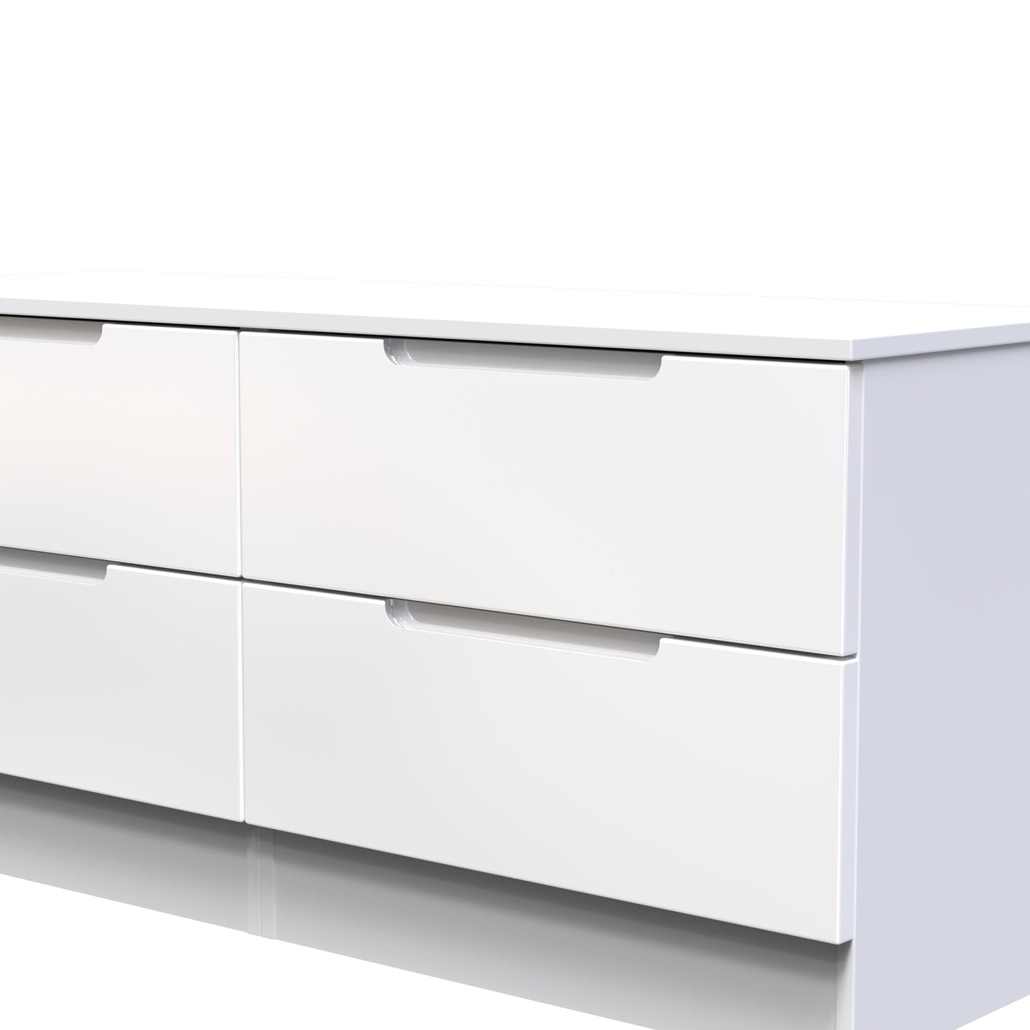 Milan Large Chest of Drawers White 4 Drawers 110cm