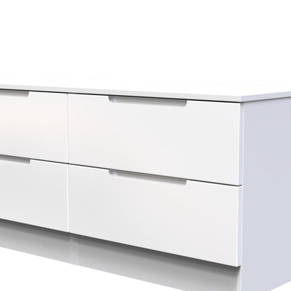 Milan Large Chest of Drawers White 4 Drawers 110cm