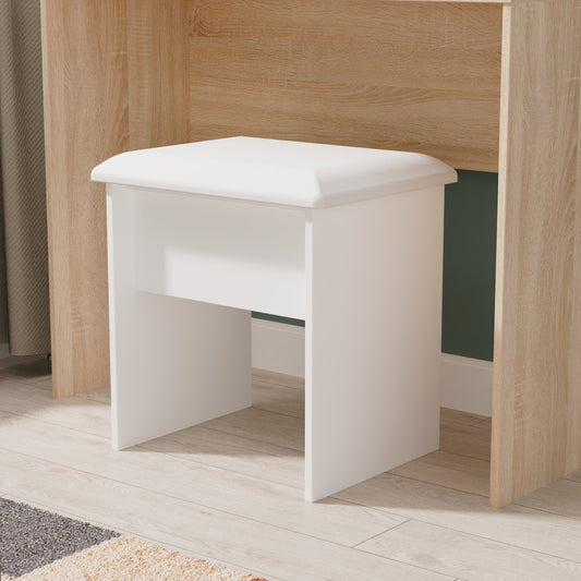 Milan Dressing Stool White 50cm