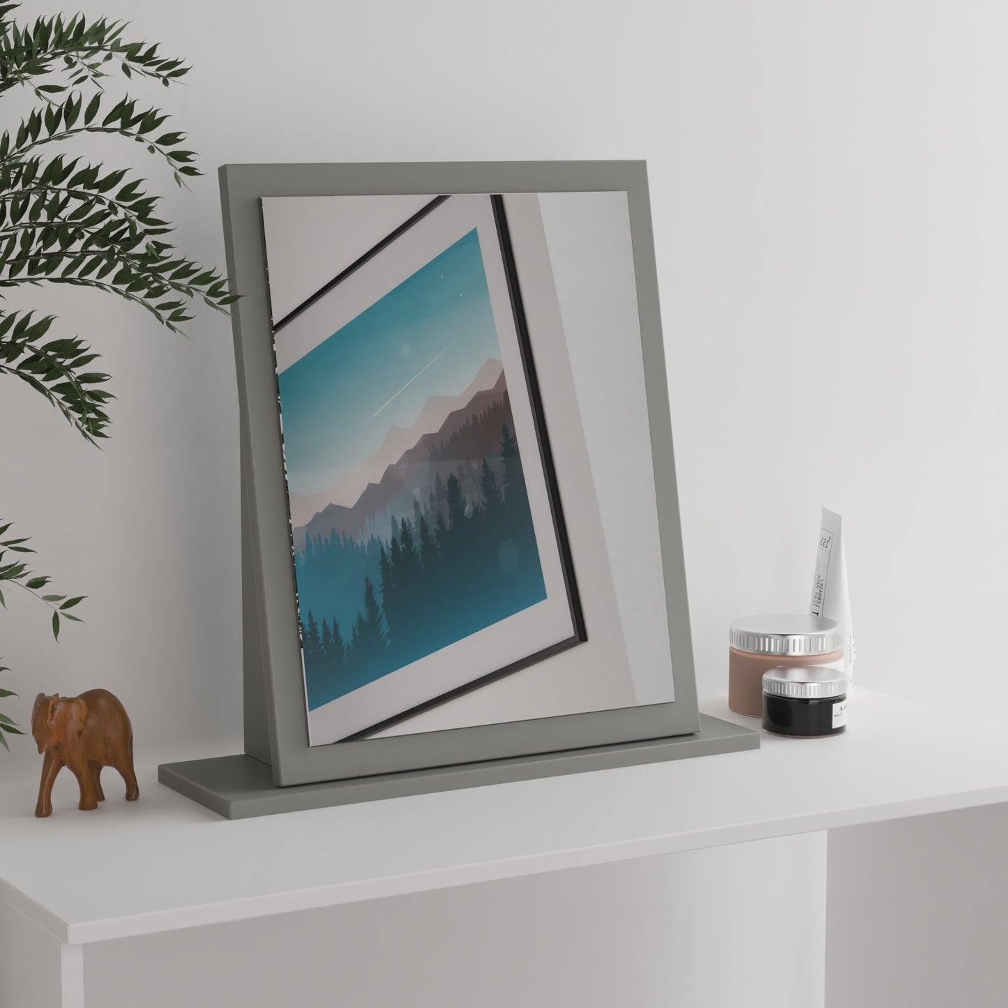 Milan Small Mirror  Grey 50cm