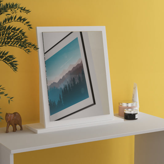 Milan Small Mirror  White 50cm