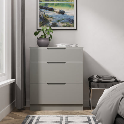 Milan Chest of Drawers Grey 3 Drawers 39cm
