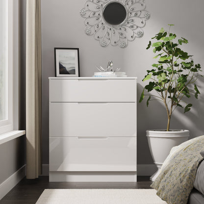 Milan Chest of Drawers White 3 Drawers 39cm