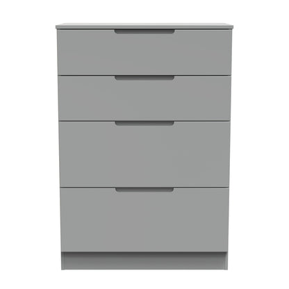 Milan Tall Chest of Drawers Grey 4 Drawers 108cm