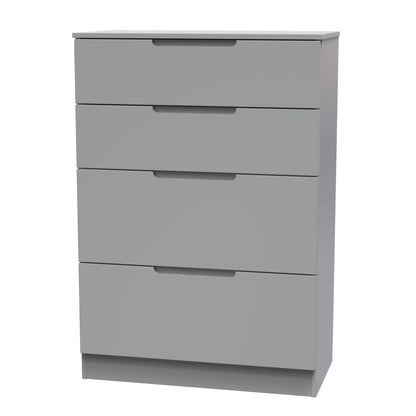 Milan Tall Chest of Drawers Grey 4 Drawers 108cm