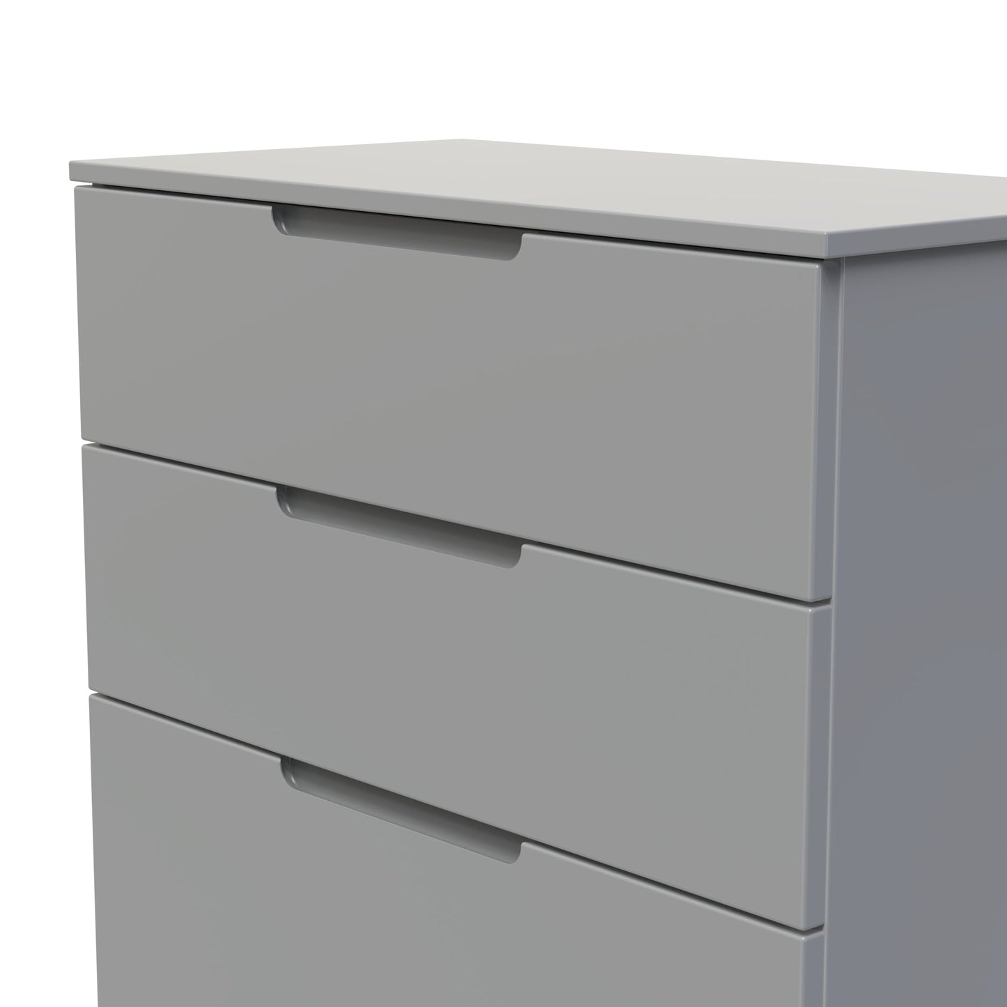 Milan Tall Chest of Drawers Grey 4 Drawers 108cm