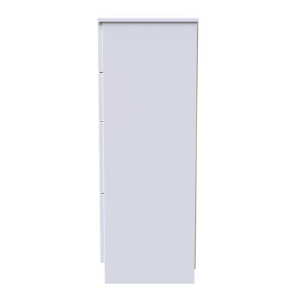 Milan Tall Chest of Drawers White 4 Drawers 108cm