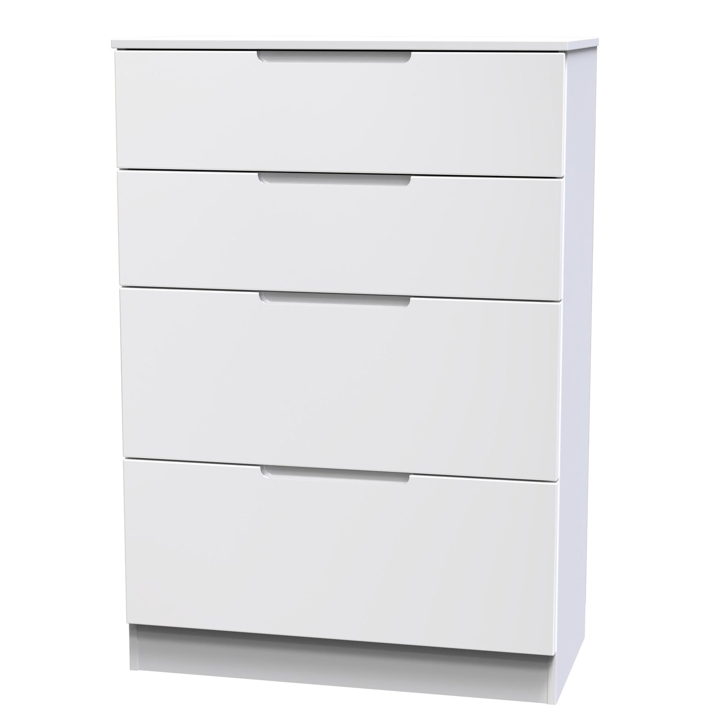 Milan Tall Chest of Drawers White 4 Drawers 108cm